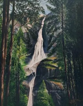 Forest Veil: Cascading Light Through Ancient Trees