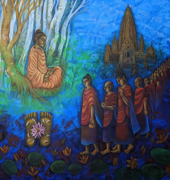 Monks at the Sacred Temple: A Spiritual Journey