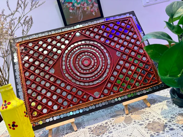 Crimson Resonance: Concentric Mirror Mandala