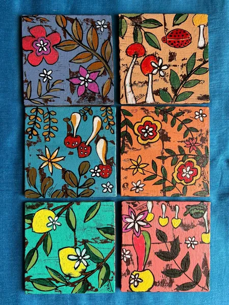 Botanical Garden Canvas Coasters - Set of 6