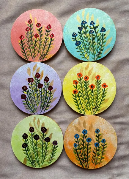 Wildflower Garden Meditation Coasters - Set of 6