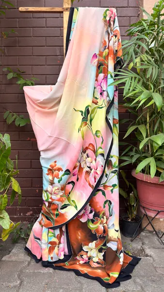 Floral Symphony Gradient Handwoven Saree