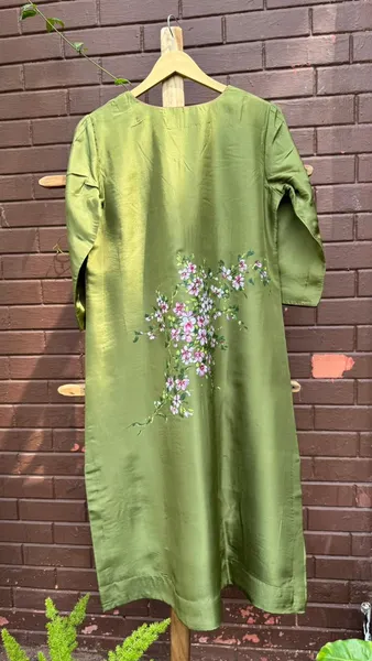 Wildflower Cascade on Sage Green Linen