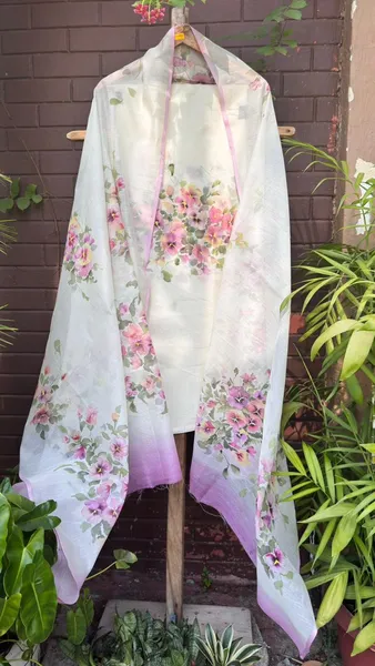 Pink Blossom Gradient Handwoven Wool Shawl