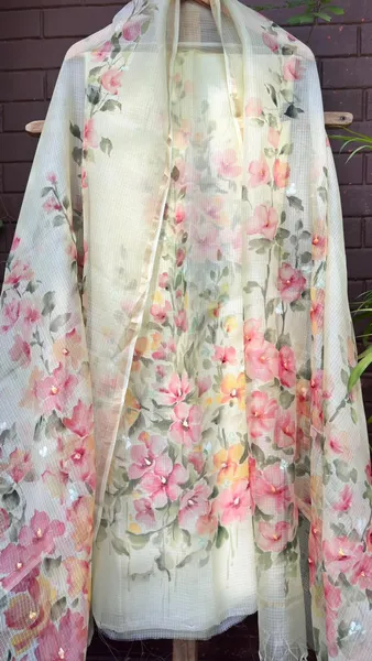 Blooming Garden Whisper Handwoven Shawl