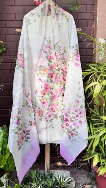Blooming Garden Whisper Silk Shawl