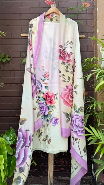 Blooming Garden Silk Shawl Wrap