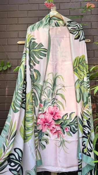 Tropical Bloom Botanical Weave Shawl