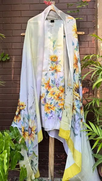 Sunflower Dreams Watercolor Linen Wrap