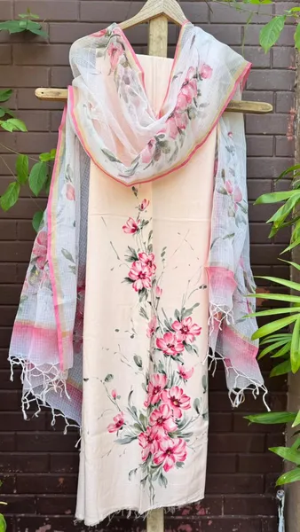 Blooming Garden Elegance Handwoven Dupatta