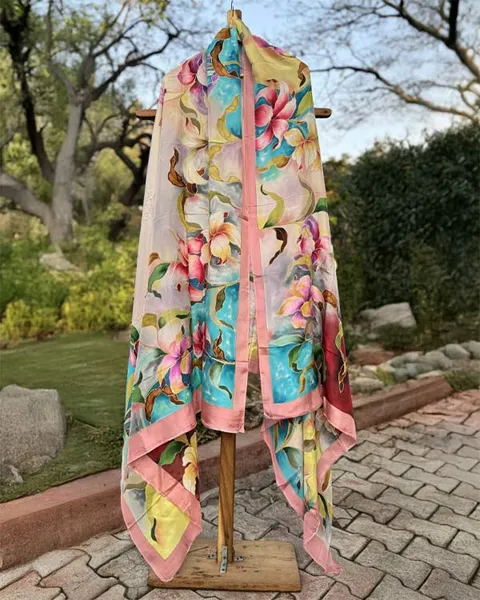 Floral Reverie Silk Dupatta