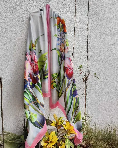 Blooming Garden Silk Dupatta