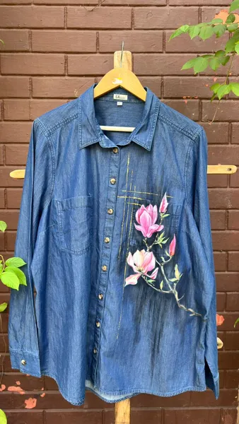 Magnolia Dreams on Indigo Canvas