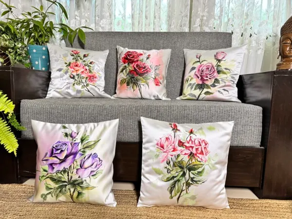 Botanical Rose Garden Cushion Cover Set