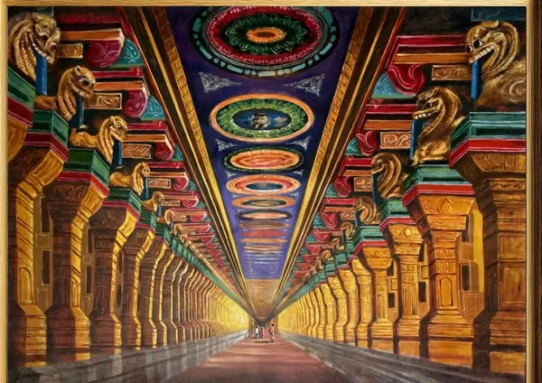 Golden Temple Corridor: Divine Architecture Vision