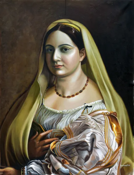 Golden Veil: Renaissance Portrait in Amber
