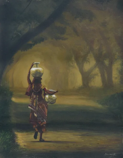 Lantern Bearer in the Misty Forest