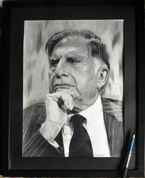 Contemplative Resolve: Portrait Study in Graphite