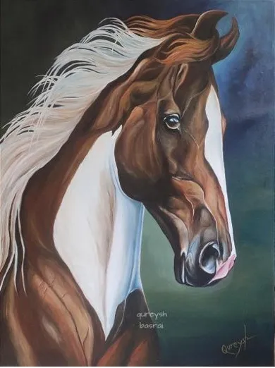 Windswept Grace: Chestnut Horse Portrait
