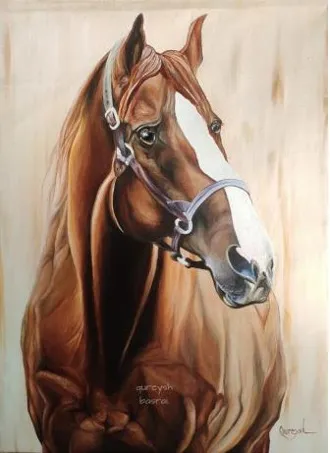 Chestnut Elegance: Equestrian Portrait in Repose