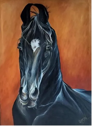 Midnight Grace: Portrait of a Black Horse