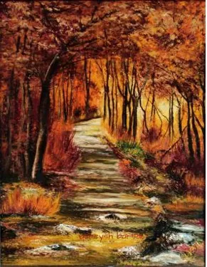 Autumn Forest Path: Golden Hour Serenity