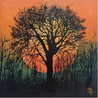 Sunset Silhouette: Tree of Solitude