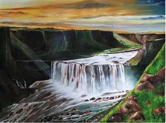 Waterfall's Cascade: A Canyon's Eternal Flow
