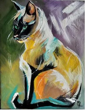 Luminous Feline: A Study in Vibrant Repose