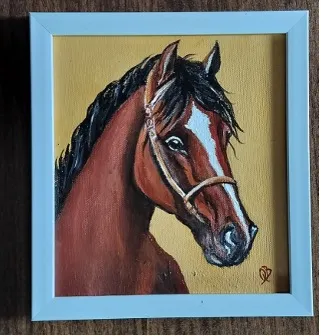 Bay Horse Portrait with White Blaze