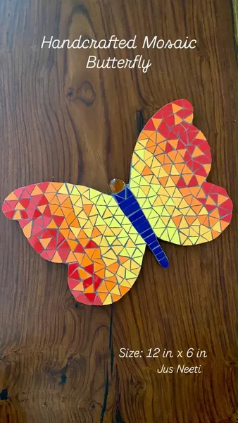 Sunset Mosaic Butterfly: Radiant Geometric Wings