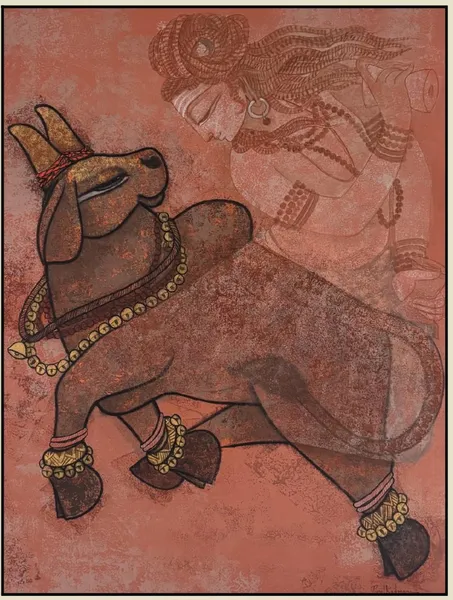 Adorned Camel: A Dance of Gold & Terracotta