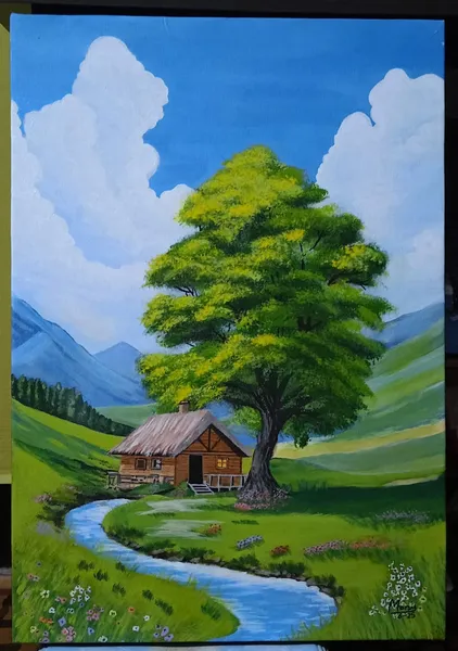Mountain Serenity: Cottage Under the Ancient Tree
