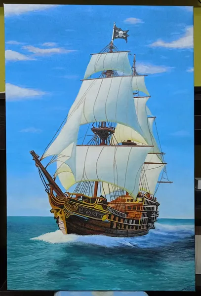 Pirate Ship on Stormy Seas
