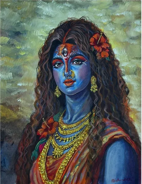 Divine Blue: Sacred Radiance Portrait