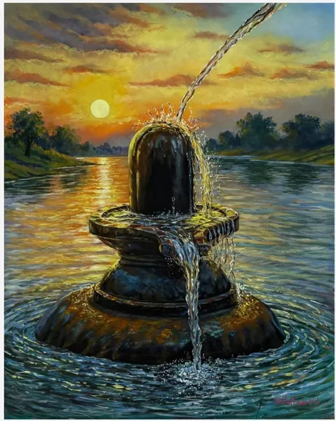 Sacred Waters: Divine Flow at Sunset