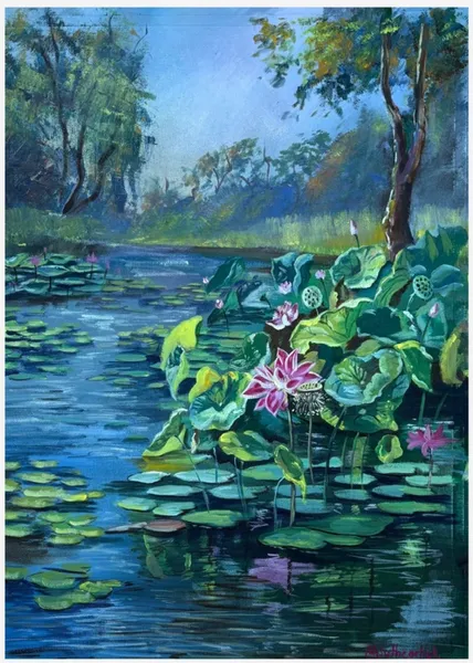 Lotus Sanctuary: Water Lilies in Serene Bloom