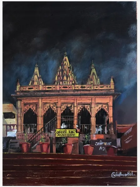 Sacred Temple at Dusk: Spiritual Grandeur