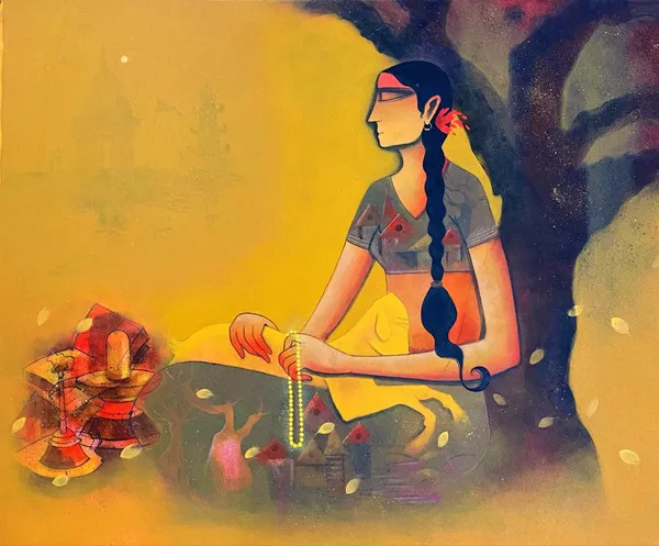 Meditation by the Sacred Temple