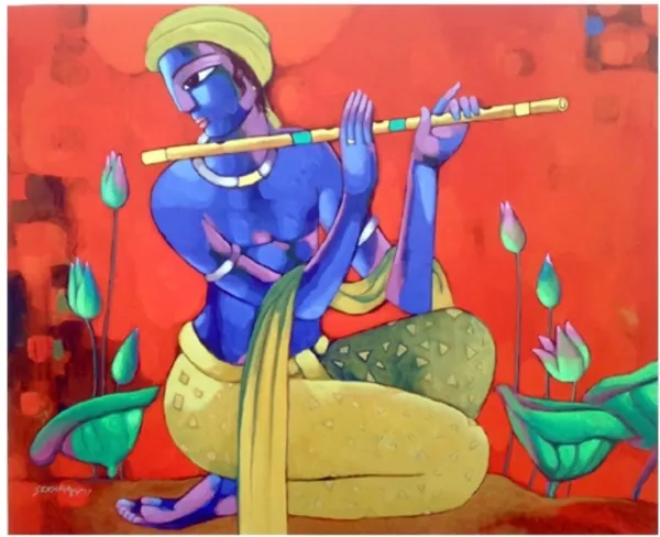 Blue Krishna's Divine Melody