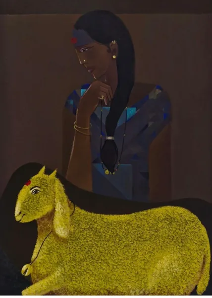 Golden Reverie: Woman with Contemplative Grace