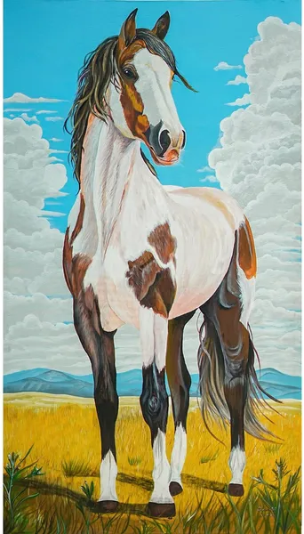 Majestic Horse in Golden Meadow