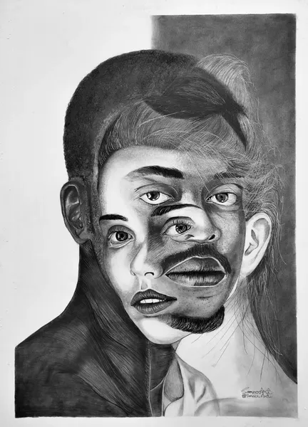 Fragmented Identity: Surreal Dual Visage