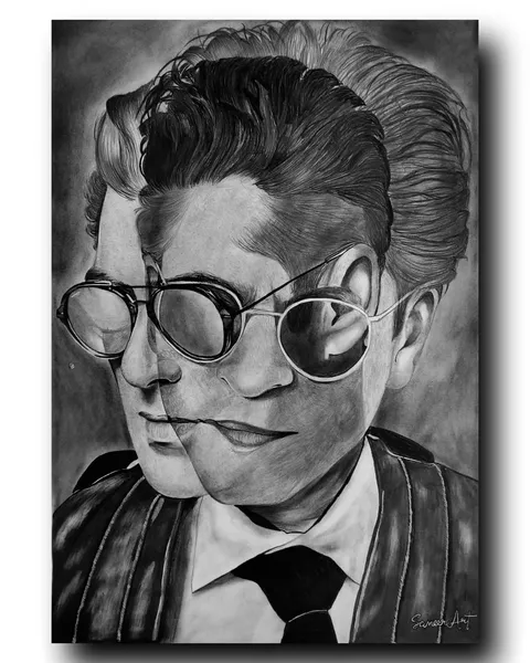 Spectacled Contemplation: Dual Lens Portrait