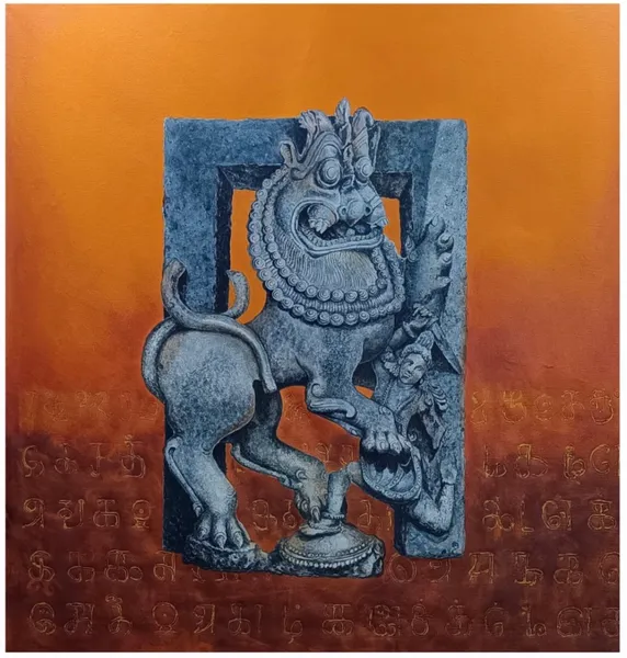 Guardian of Tradition: Stone Lion Temple Relief