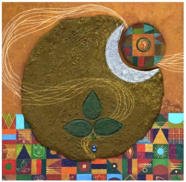 Moonlit Guardian: A Feline Dream in Earth Tones