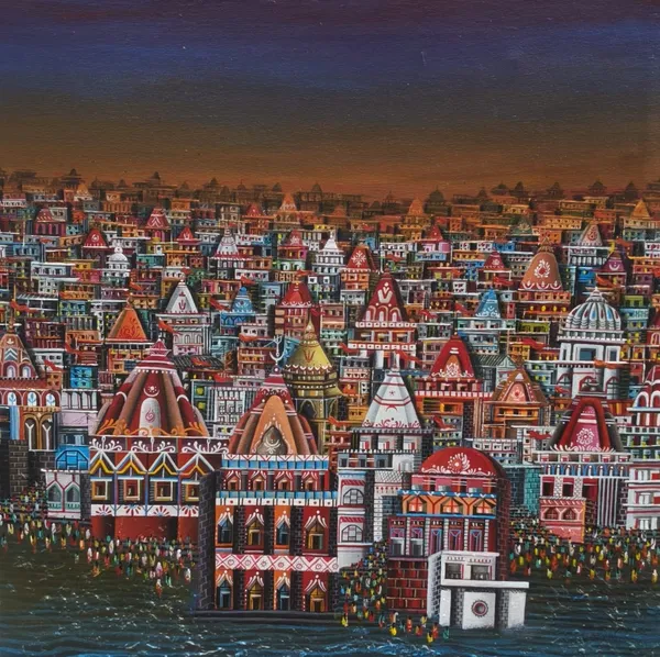 Sacred Spires: A Celestial Vision of Holy Varanasi