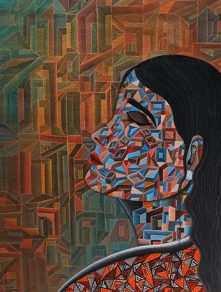 Geometric Soul: Portrait of Urban Contemplation