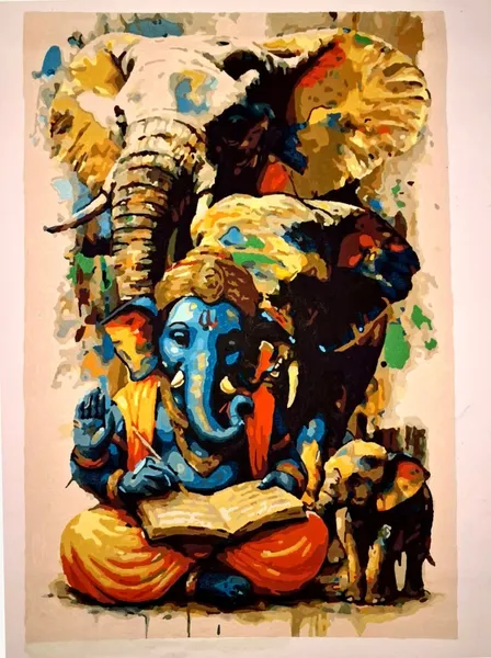 Ganesha's Wisdom: Elephant Deity with Sacred Knowledge