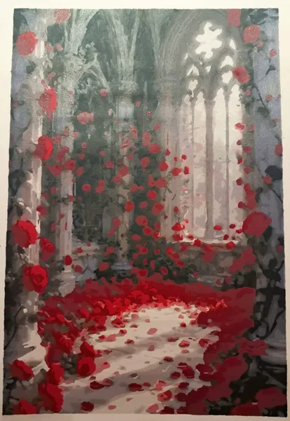 Crimson Cathedral: A Cascade of Roses